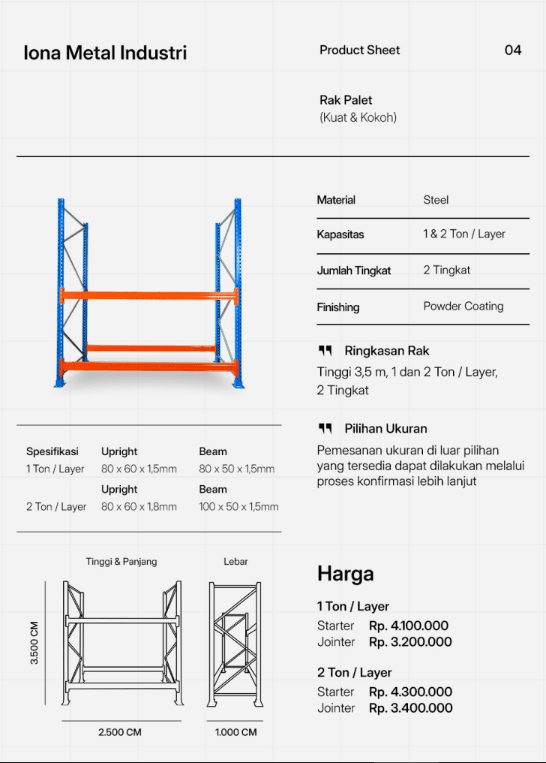 Pallet Racking untuk penyimpanan barang di atas pallet